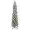 Slim Pencil Snow Flocked Christmas Tree - Artificial Linden Spruce with Premium PVC Needles - Sturdy Metal Stand Included - Ideal for Compact Spaces - Effortless Assembly and Elegant Holiday Décor